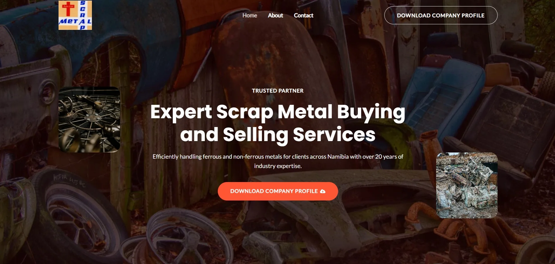 Scrap Metal Sales Namibia website homepage