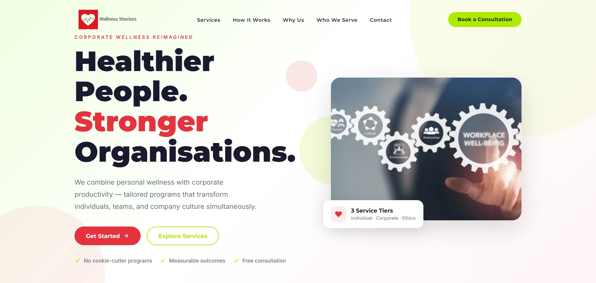 Wellness Warriors corporate wellness website